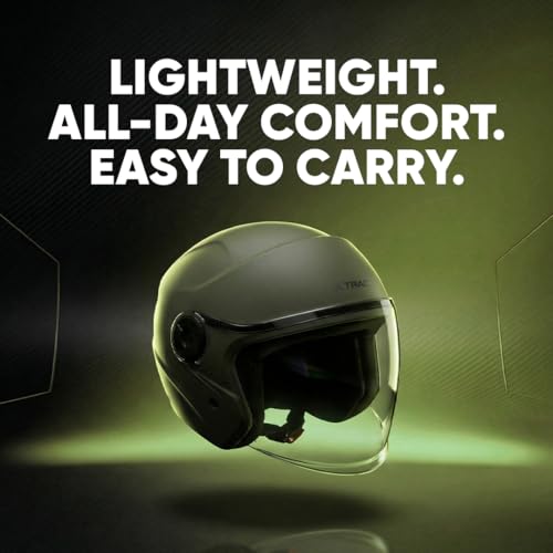 Image of Xtrac Ace Open Face Light Weight Helmet for Men & Women | ISI Certified | Green | XL