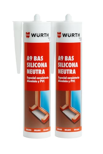 WURTH Silicone Neutra A9 BAS Bianco - 310ml - Sigillante professionale per alluminio, PVC e costruzione generale (2)