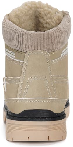 Image of Eagsouni Mens Womens Winter Snow Boots | Outdoor Boots For Daily Walking Hiking Trekking Climbing，Unisex Warm Lined,Rubber Sole，Anti Slip，Waterproof