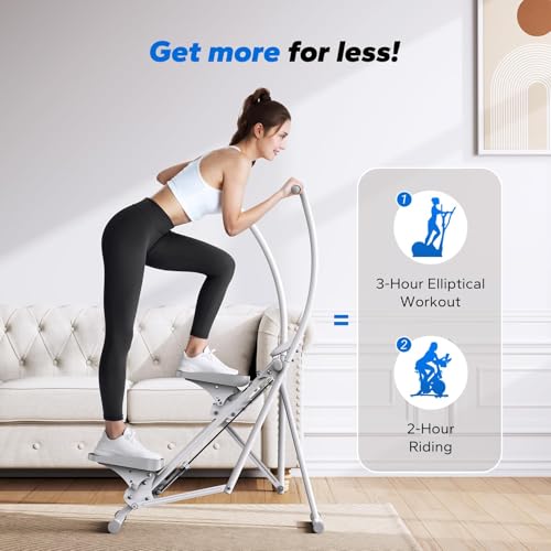 Image of MERACH Stair Stepper for Home Gym Exercise, New Version Stairmaster for Full-Body Workout, Compact Folding Stair Climber with Extended Step Range, Adjustable Handlebar /Pedal