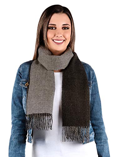 Alpaca Wool Scarf - 100% Pure Baby Alpaca - Double Sided Reversible Contrast Scarf (Charcoal Gray) Alpaca Wool Scarf - 100% Pure Baby Alpaca - Double Sided Reversible Contrast Scarf (Charcoal Gray)