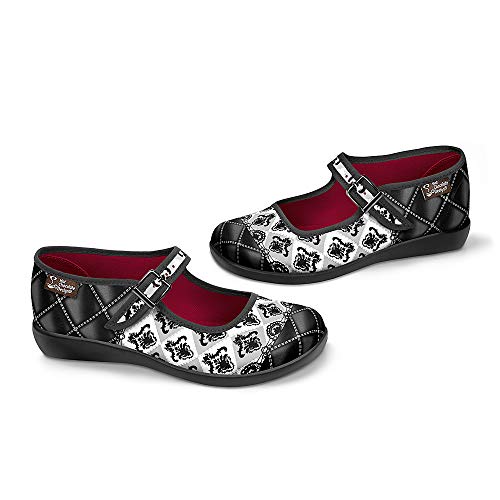 Image of Hot Chocolate Design Chocolaticas Funky Canvas Women's Mary Jane Flat Shoes, Gothic Lolita, 4 UK