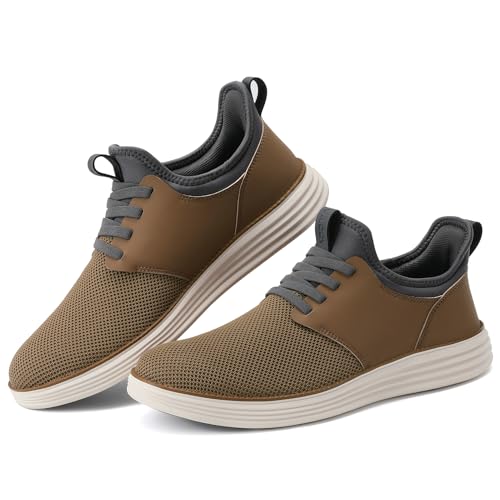 Image of VILOCY Mens Slip On Casual Dress Shoes Hands Free Fashion Sneakers Mesh Tennis Walking Work Shoes Comfortable Breathable Lightweight Non Slip