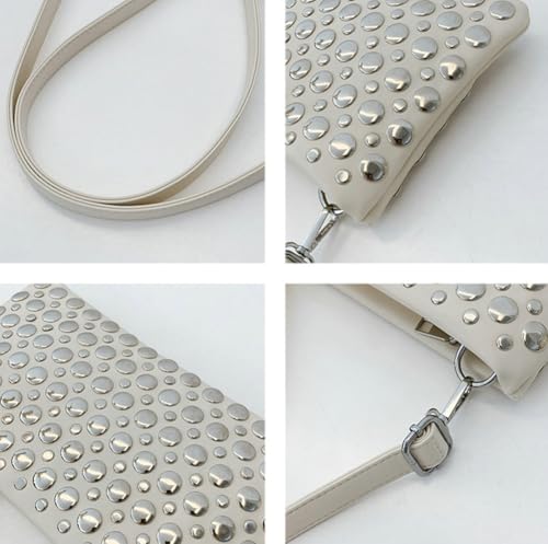 Trendy Studded Square Bag For Women Vegan Leather Evening Purse Y2K Womens Crossbody Bag For Work Punk Purse with Zipper 20254