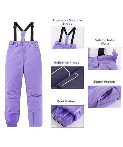 M2C Girls Thicken Warm Hooded Striped Ski Snowsuit Jacket & Pants4