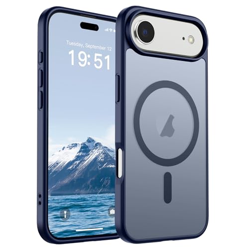 Image of SUPFINE Magnetic for iPhone Air Case (Compatible with MagSafe)(Military Grade Drop Protection) Slim Translucent Matte Shockproof with Anti-Fingerprint Phone Cover for 17 Air,Navy Blue