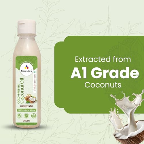 Image of CocoGlow Cold Pressed Coconut Oil Natural & Organic (250mlx4)