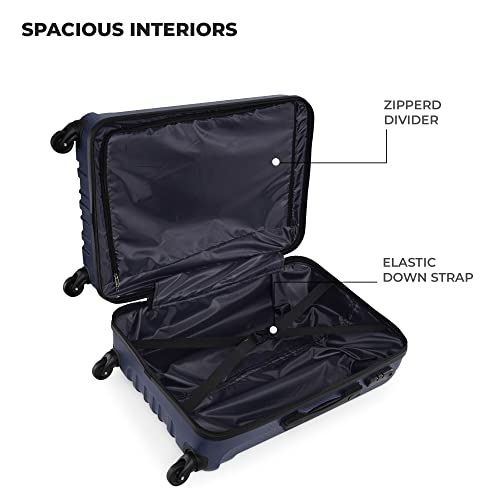 Image of Stony Brook By Nasher Miles Storm 65 Cm Hard-Sided Polycarbonate Check-In Luggage Spinner Trolley Bag (Navy Blue 24 Inch)