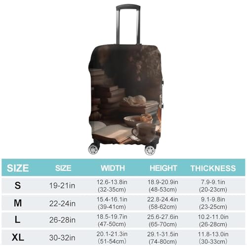 Travel Luggage Cover Protectors Elastic Anti-scratch Suitcase Cover Washable Luggage Sleeve Drink Tea And Read A Book Suitcase Cover Protector Fit 18-32 Inch Suitcases Travel Accessories L2