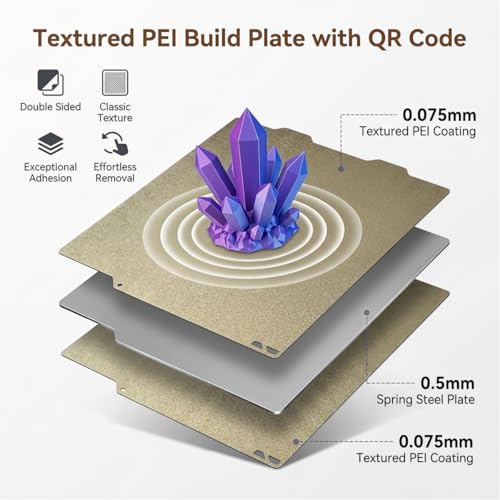 Image of Serplex Double Sided PEI Spring Steel Build Plate for LAB A1 Mini 3D Printer, Flexible Heated Bed Sheet with High Temperature Resistant Coating for PLA PETG ABS ASA Filament, Easy Release, 184x184 mm