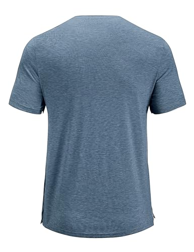 Poriff Men's Post Shoulder Surgery Recovery Shirts Full Tear Away Short Sleeve Snap Chemo Port Access Shirt4