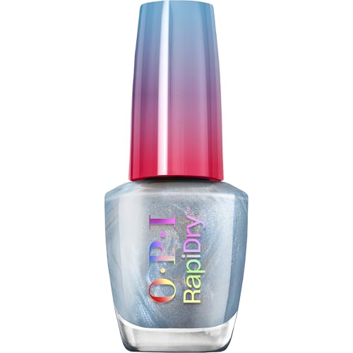 OPI RapiDry™ Quick-Dry Lacquer - Freeze n' Thank You Pearly Blue Nail Polish - Vegan, Fast Drying & Smudge-proof in 60 Seconds (9ml)