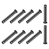 M METERXITY 10-Pack Single Hole Clevis Pins, M8x50mm Carbon Steel Flat Head Clevis Pins for Mechanical Linkage/Fixed Parts/Ship Rigging, Link Hinge Pin Reusable