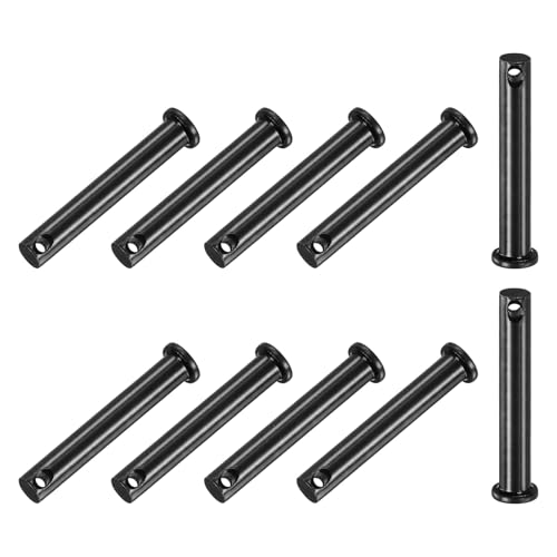 M METERXITY 10-Pack Single Hole Clevis Pins, M8x50mm Carbon Steel Flat Head Clevis Pins for Mechanical Linkage/Fixed Parts/Ship Rigging, Link Hinge Pin Reusable