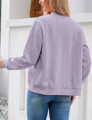 Image of WROLEM Zip Up Sweatshirts for Women Casual Outfits Cardigan Outerwear Trendy Winter Jackets Coat