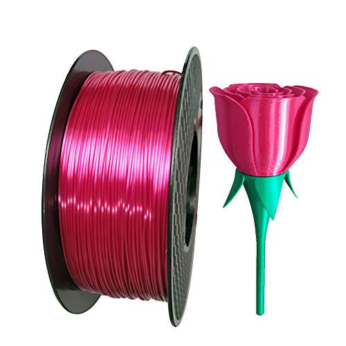 Silk Rose Red PLA Filament 1.75mm 3D Printing Filament 1KG 2.2LBS Spool 3D Printer Material CC3D Shine Silky Shiny Metallic Metal Gold Silver Copper PLA Filament Silk Rosy Red