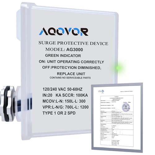 AG3000 HVAC Surge Protector 120/240V, Universal AC Surge Protector (Pack of 1)