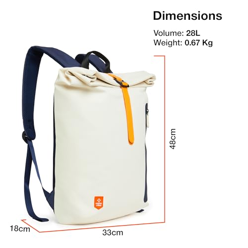 Nasher Miles Chelsea Roll-Top Backpack 28 Liters Water Resistant, Top-Open, Padded, Premium Polyurethane Laptop Backpack for Men and Women Collage and School - Image 7