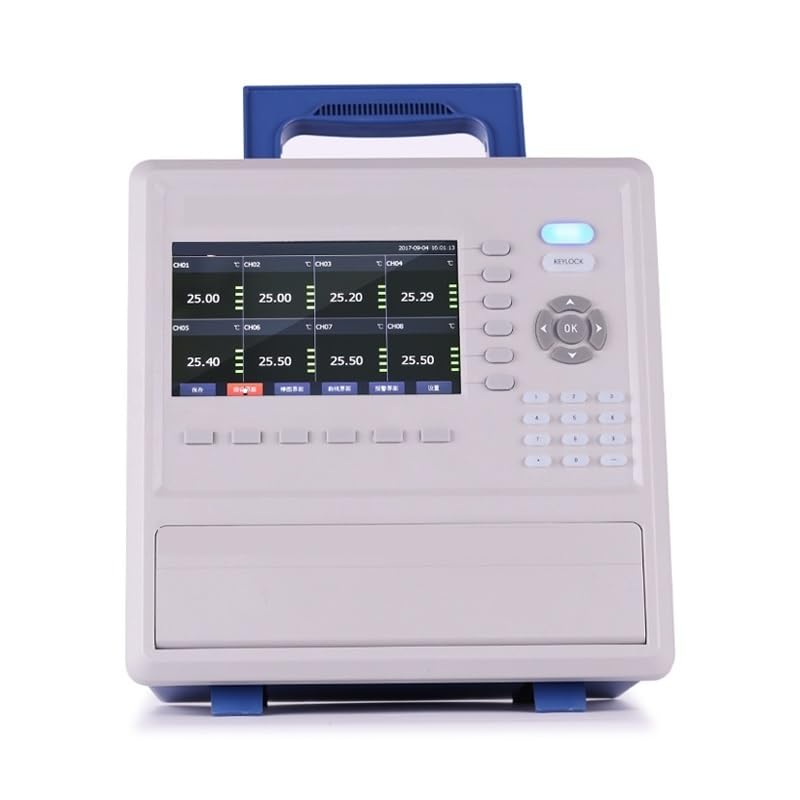 Multichannel Temperature & Data Recorder, 7-inch Color Touchscreen Display for Industrial Temperature Monitoring & Lab Data Acquisition