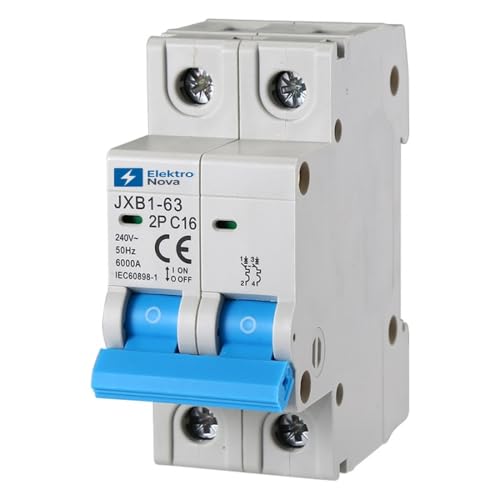 ELEKTRONOVA Interruttore Magnetotermico 2P C16 16A 6kA – 2 Moduli DIN – 220V