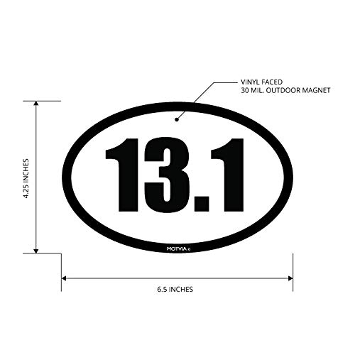 Motvia 13.1 Half Marathon Oval Car Magnet #TOP4
