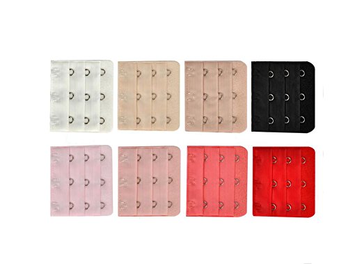 Quupy 22 Pieces Women's Bra Extenders Assorted Colors 3 Rows X 3 Hooks Spacing Bra Extender Elastic Stretchy Bra Extension Strap For Plus Size Bra Extensions(Color Random) #TOP5