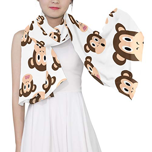Tarity Monkey Heads Scarfs for Women Lightweight Wrap Scarf Bandanas Neck Gaiter Fashion Shawl Scarves Headscarf for Spring Summer