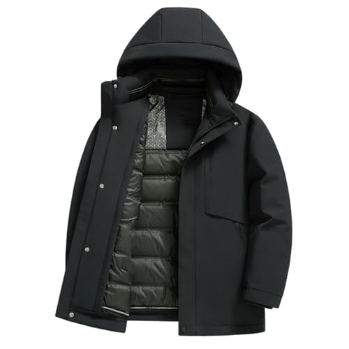 Manteau en duvet pour homme d'hiver chic avec doublure amovible haute densité