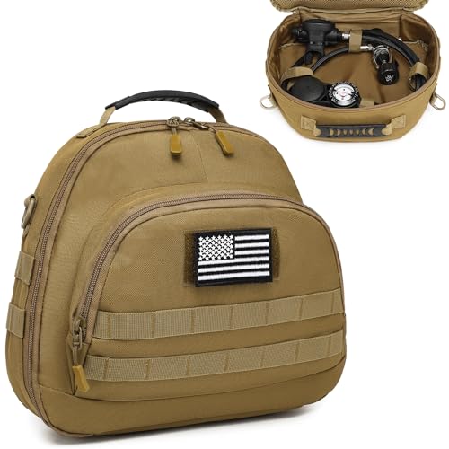 SLINRKE Scuba Regulator Bag - Tactical Style Diving Regulator Protective Bags Protecting and Storage Diving Gear with Adjustable Shoulder Strap Brown
