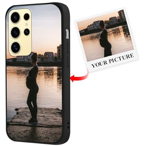 Cover Personalizzate per Samsung Galaxy S24 Ultra 5G Personalizzata con Foto Immagine Disegni Custodia Personalizzabile Personalizzabili Custodie Case per S24 5G 6.8 pollici nero