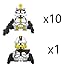 327th Clone Troopers 11pcs Phase 2 Troopers Army Building figs Set Battle Pack with Accessories Yellow