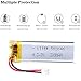 Liter energybattery 3.7V Lipo Battery 380mAh Rechargeable Lithium ion Polymer Battery 501646 with JST Connector