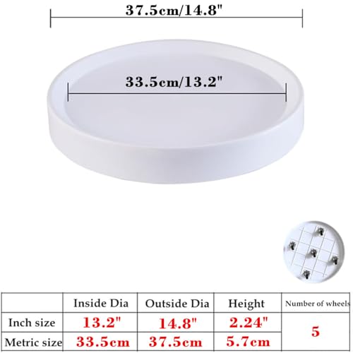 KangTeer Plant Caddy with Hidden Wheels, White 14.8" 2 Pack Plant Roller by KangTeer - Used condition - Image 2