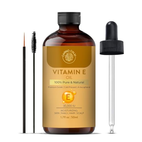 Carno Calm Vitamin E Oil Skin & Hair | 100% Natural & Pure | 35000 IU | Premium Grade Cold Pressed and Tocopherol for Face, Body, Scars & Cuticles | 1.7 fl. Oz