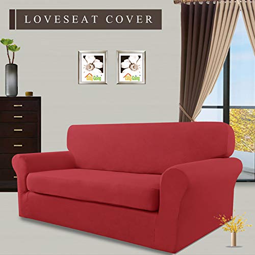 Image of Easy-Going 2 Pieces Stretch Loveseat Couch Sofa Slipcover Washable