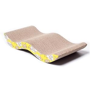 Foodie Puppies Cat Scratching Pad with Catnip, Corrugated Cat Scratcher Cardboard for Indoor Cats, Kitten for Furniture Protection, Durable Texture Design – Breaker Scratcher (44cm * 21cm * 4cm)