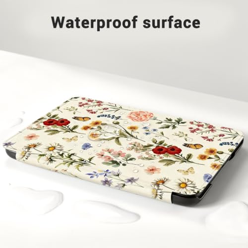 Image of CoBak Case for Kindle 6 inch 2024 and 2022 (11 Generation) | PU Leather Smart Cover, Auto Sleep and Wake, Premium Protective Case for Kindle Basic,Floral