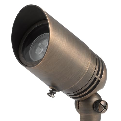 Kichler 12V MR-16 Adjustable Cowl Brass Accent Light in Centennial Brass, Directional Landscape Light Fixture, 15485CBR, (2.5" W x 2.5" H x 6" L) by Kichler - Image 5