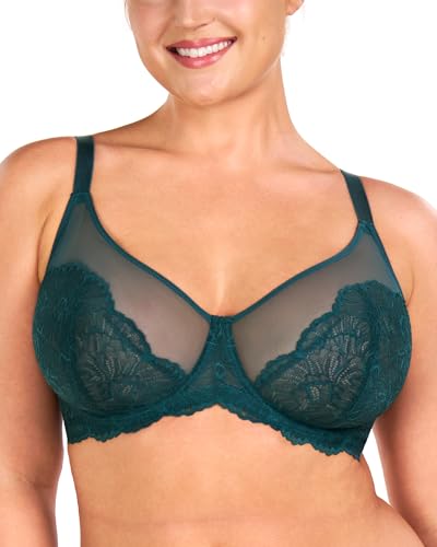 Image of HSIA Minimizer Bras for Women, Full Coverage Lace Bra for Heavy Breasts Unlined Bras with Underwire