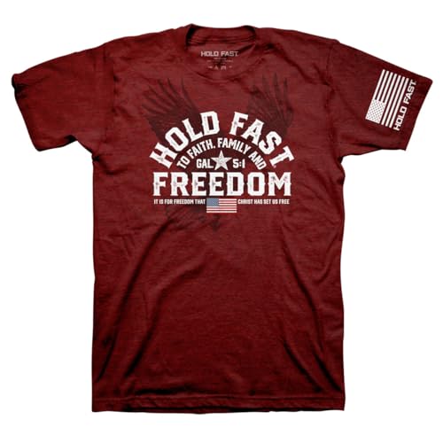 It is for Freedom That Christ Has Set Us Free Gal. 5:1 Red Heather Cotton Men's T-Shirt