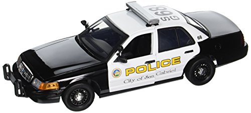 Motormax 1:18 2001 Ford Crown Victoria San Gabriel Police Interceptor Vehicle