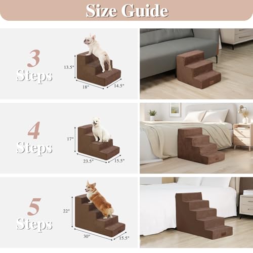 GGIB Escadas para Cães para Cães Pequenos, Gatos, Degraus Antiderrapantes para Cães, para Cama Alta,