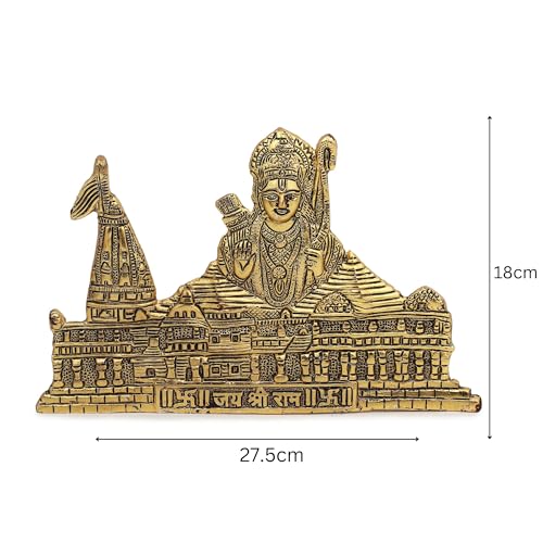 Image of Smizzy Metal Ram Mandir Ayodhya| ayothi ramar Temple Model| Architecture Model (11X7 Inch) Hanging and Standing Temple Home Decor Showpiece, 1 pc