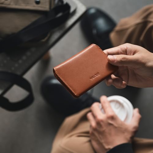 Image of VULKIT Slim Minimalist Card Holder RFID Blocking Leather Credit Card Holder Front Pocket Wallet Magnetic Closure