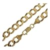 Mens 9ct Gold 7mm Flat Bevelled Curb Chain Necklace 22 Inch Long #1