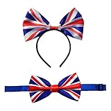 1 Britische Flagge Fliege Und 1 Stirnband, Accessoires In British Style, Klassische Vielseitige Accessoires, Festliche Partydekoration, Fliege.