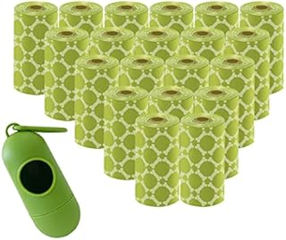 Dog Poo Bags, 400 Thick Biodegradable Dog Poo Bags, VAKOWOO Compostable large Poop Waste Bags with 1 Holder Dispenser for Dog Pet Lead, Leak Proof, Scented  20 Rolls, 400 Pack