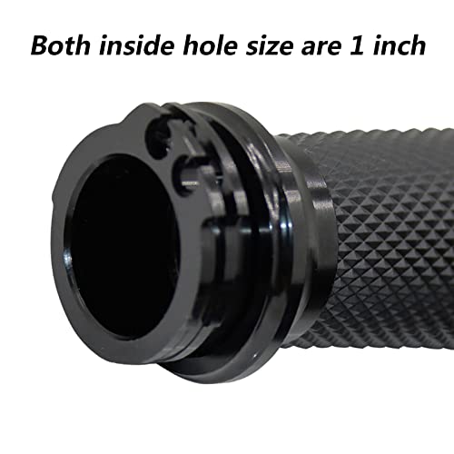 WENLICP Motorcycle Hand Grips Black Handlebar Grips 1 Inch/25mm Universal Compatible for Harley BWM Honda Kawasaki Suzuki Yamaha - Thumbnail 4