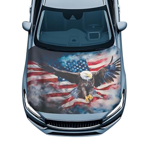 Qpednta American Hood Flag Cover All-Season Protection Fabric Hood Cover Stretch Polyester...