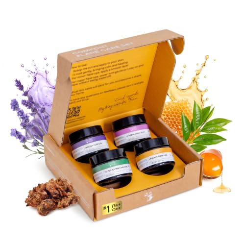 MyMagicHealer Comfort Flare Care Set One Set for HS Boils Body Breakouts & Eczema-Prone Skin | Universal Thyme Tea Tree Essential Oil Free & Comfrey Arnica (4 x1 oz)